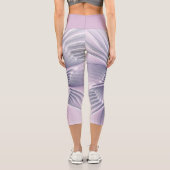 かわいらしピンクの花モダン抽象芸術 カプリレギンス (裏面)