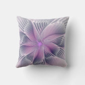 かわいらしピンクの花モダン抽象芸術 クッション (裏面)