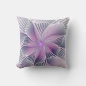 かわいらしピンクの花モダン抽象芸術 クッション (正面)