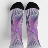 かわいらしピンクの花モダン抽象芸術 ソックス (上部)