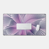 かわいらしピンクの花モダン抽象芸術 デスクマット (キーボード&マウス)