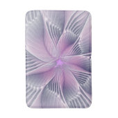かわいらしピンクの花モダン抽象芸術 バスマット (正面縦)