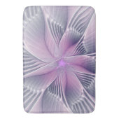 かわいらしピンクの花モダン抽象芸術 バスマット (正面縦)