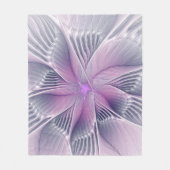 かわいらしピンクの花モダン抽象芸術 フリースブランケット (正面)