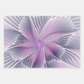 かわいらしピンクの花モダン抽象芸術 ラッピングペーパーシート (正面2)