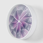 かわいらしピンクの花モダン抽象芸術 壁時計 (傾斜)