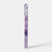 かわいらしピンクの花モダン抽象芸術 iPhone 15ケース (左側面)