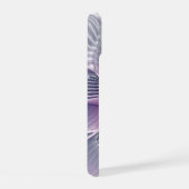 かわいらしピンクの花モダン抽象芸術 iPhone 15ケース (右側面)