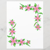 かわいらしピンクの花縁どのスクラップブック紙 (裏面)