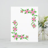 かわいらしピンクの花縁どのスクラップブック紙 (スタンド正面)