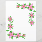 かわいらしピンクの花縁どのスクラップブック紙 (正面)