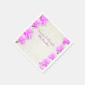 かわいらしピンクのmave薄紫フローラ国の結婚式 スタンダードカクテルナプキン (角)