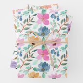 かわいらしピンクアンドピーチウォーターフローラ ラッピングペーパーシート (インサイチュ)