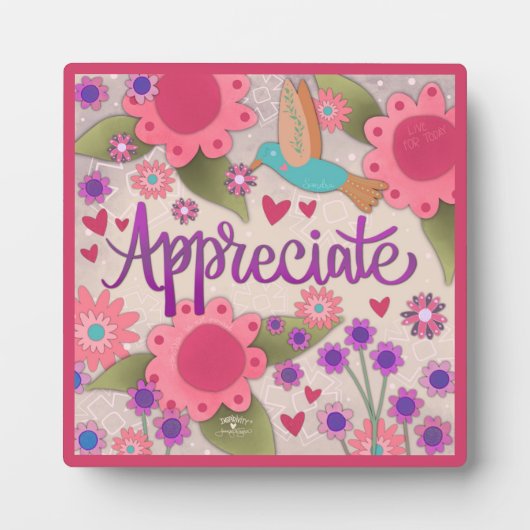 かわいらしピンクア感動的ビカスタムアフローラ フォトプラーク (正面)
