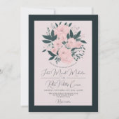 かわいらしピンクエメラルドバラプー結婚ニー 招待状 (正面)