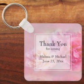 かわいらしピンクカースタイリッシュネーション結婚写真 キーホルダー (正面)