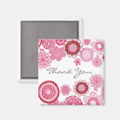 かわいらしピンクサンキュー結婚のギフトマグネット マグネット (正面/裏面)