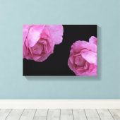 かわいらしピンクシンプルロスフローラモダン素晴らしアート キャンバスプリント (インサイチュ (ウッドフロア))