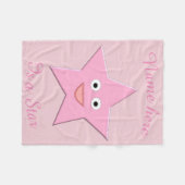 かわいらしピンクスターカスタムフリースブランケット フリースブランケット (正面(横))