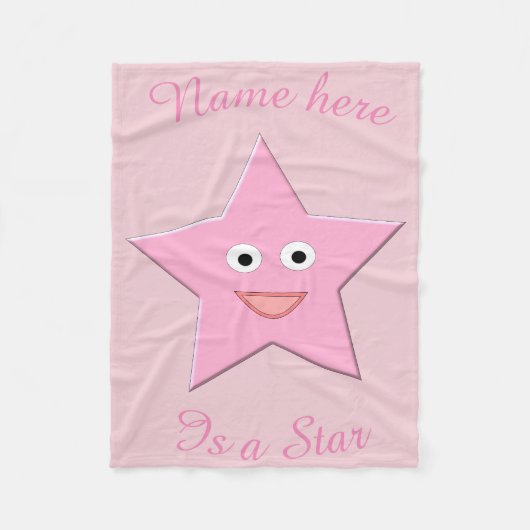 かわいらしピンクスターカスタムフリースブランケット フリースブランケット (正面)