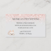 かわいらしピンクドッグ座る日気にグルーミング 名刺 (裏面)