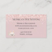 かわいらしピンクドッグ座る日気にグルーミング 名刺 (裏面)