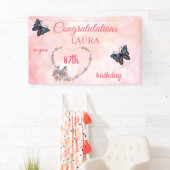 かわいらしピンクハッピー87誕生日 横断幕 (インサイチュ)