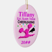 かわいらしピンクパーソナライズされたと日付オーナメント セラミックオーナメント (右)