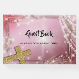 かわいらしピンクパールクロス ゲストブック