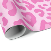 かわいらしピンクヒョウシックアニマルプリント ラッピングペーパー (ロールコーナー)