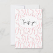 かわいらしピンクフェミニンフラットサンキューカード サンキューカード (正面)