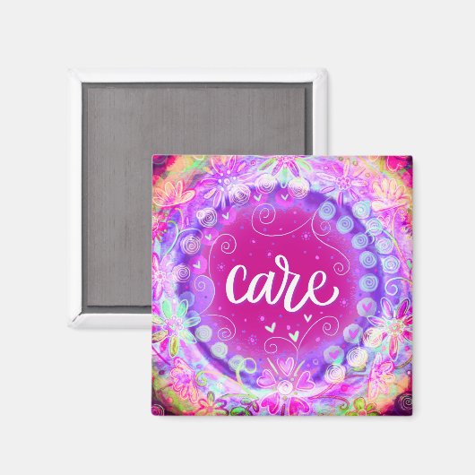 かわいらしピンクフローラ気に 感動的 マグネット (正面/裏面)