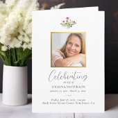 かわいらしピンクフローラ葬儀写真順番 プログラム