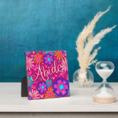 かわいらしピンクベ感動的イカスタムフローラ フォトプラーク (インサイチュ)