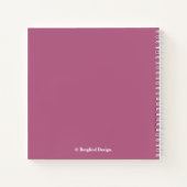 かわいらしピンクモダンローズシンプルスタイリッシュおもしろい ノートブック (裏面)