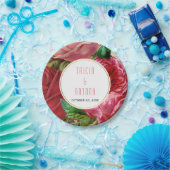 かわいらしピンクヴィンテージバラ結婚フローラ ペーパープレート (パーティー)