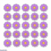 かわいらしピンク感じクルック花 シール (正面)