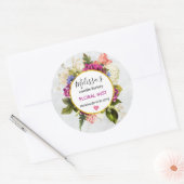 かわいらしピンク水彩花蝋燭事業 ラウンドシール (封筒)