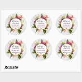 かわいらしピンク水彩花蝋燭事業 ラウンドシール (シート)