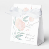 かわいらしピンク牡丹フローラ結婚式の引き出物 フェイバーボックス (正面サイド)