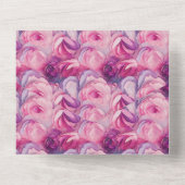 かわいらしピンク結婚の花 オールインワン招待状 (裏面)