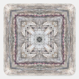 かわいらしピンク色のアステカインスパイア模様 スクエアシール