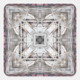 かわいらしピンク色のアステカインスパイア模様 スクエアシール