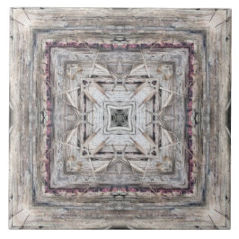 かわいらしピンク色のアステカインスパイア模様 タイル