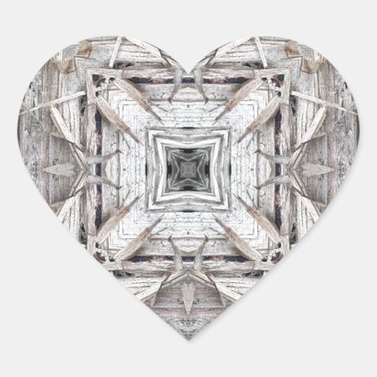 かわいらしピンク色のアステカインスパイア模様 ハートシール (正面)