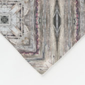 かわいらしピンク色のアステカインスパイア模様 フリースブランケット (角)