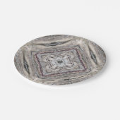 かわいらしピンク色のアステカインスパイア模様 ペーパープレート (アングル)