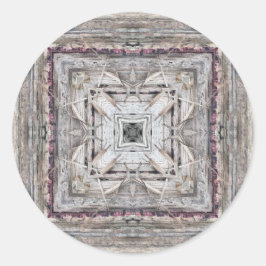 かわいらしピンク色のアステカインスパイア模様 ラウンドシール