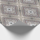 かわいらしピンク色のアステカインスパイア模様 ラッピングペーパー (角)