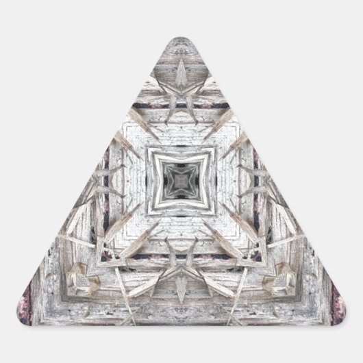 かわいらしピンク色のアステカインスパイア模様 三角形シール (正面)